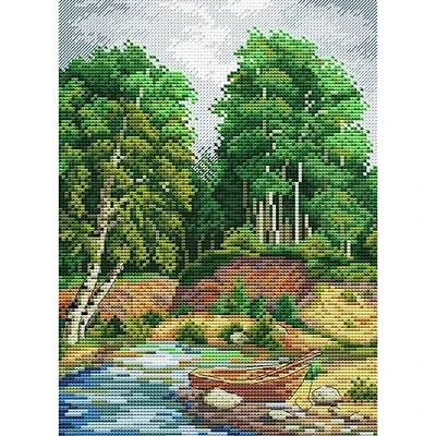 MP Studia On The River Bank Cross Stitch Kit