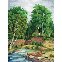 MP Studia On The River Bank Cross Stitch Kit