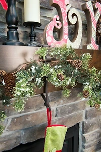 Mantel Garland & Christmas Stocking Holder