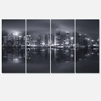 Designart - Hong Kong Black and White Skyline