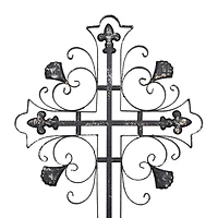 31" Black Iron French Country Cross
