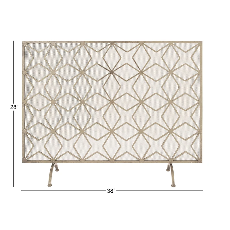 Gold Metal Modern Fireplace Screen