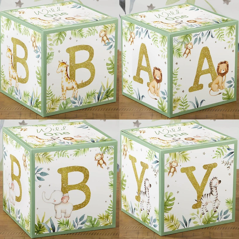Kate Aspen Safari Baby Block Box Set, 4ct.