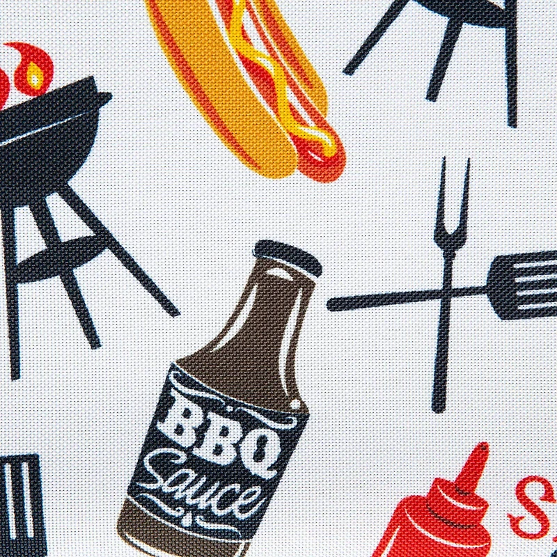 DII® 120" BBQ Fun Print Outdoor Tablecloth with Zipper