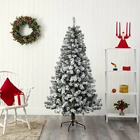 6ft. Unlit Flocked West Virginia Fir Artificial Christmas Tree