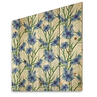 Designart - Blue Cornflowers With Green Leaves I