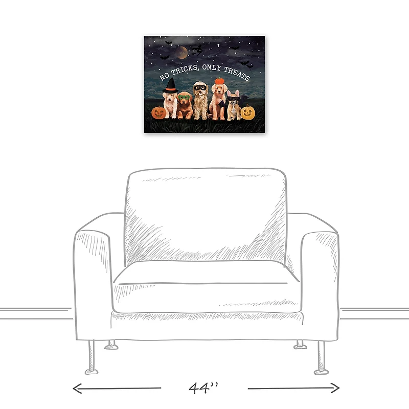 No Tricks Just Treats Pups 20" x 16" Canvas Wall Art