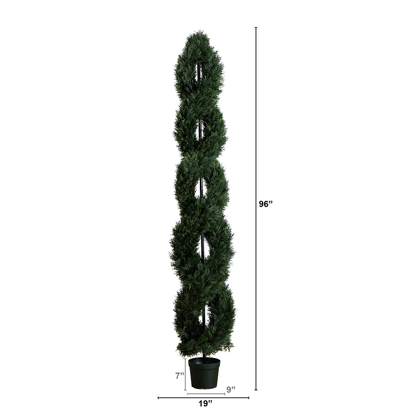 8ft. UV-Resistant Double Pond Cypress Spiral Topiary