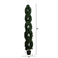 8ft. UV-Resistant Double Pond Cypress Spiral Topiary