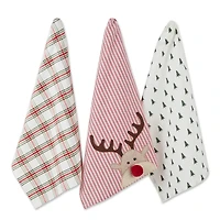Assorted Reindeer Dishtowel (Set of 3)
