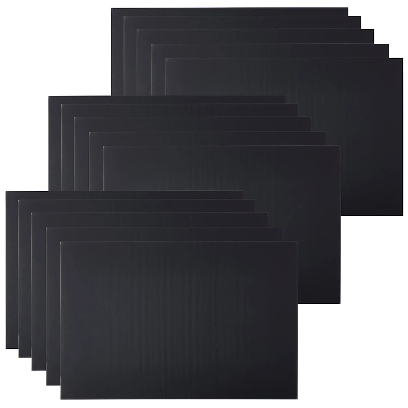 15 Pack: 20" x 30" Black Plastic Corrugated Board by Creatology™