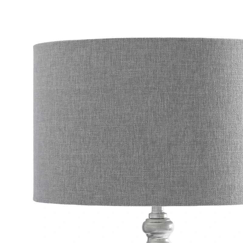 Silver Glass Traditional Table Lamp, 27" x 16" x 16"