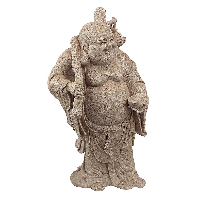 Design Toscano 16.5" Wandering Happy Hotei Buddha Statue