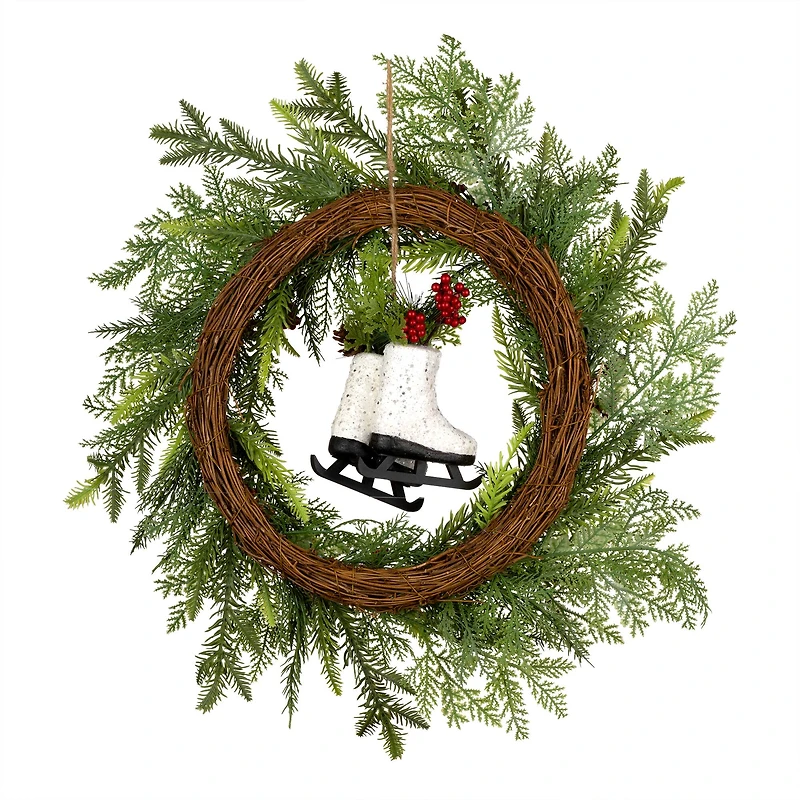 22" Winter Skates Wreath