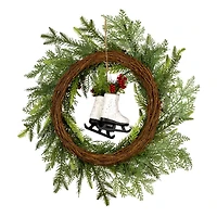 22" Winter Skates Wreath