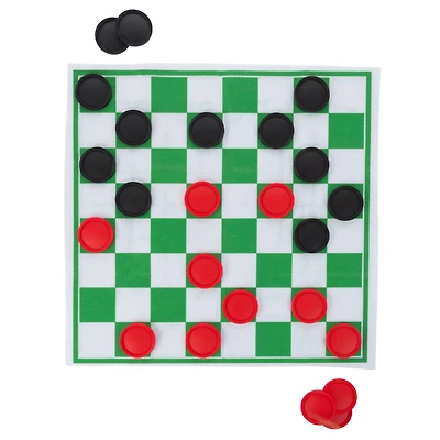 Toy Time Giant Checkers & Tic Tac Toe Reversible Game Rug