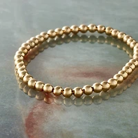 4mm Gold Round Beaded Charm Bracelet by Bead Landing™