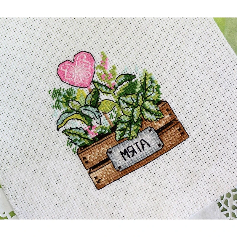 MP Studia Mint Counted Cross Stitch Kit