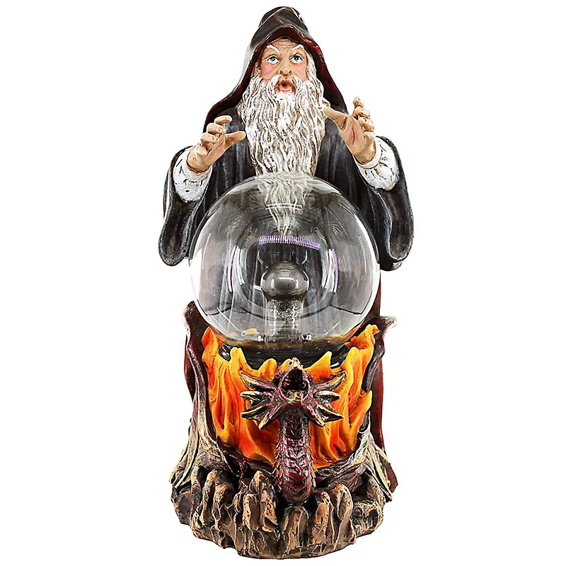 Design Toscano 11" Wizard's Crystal Ball Illuminated Gothic Statue