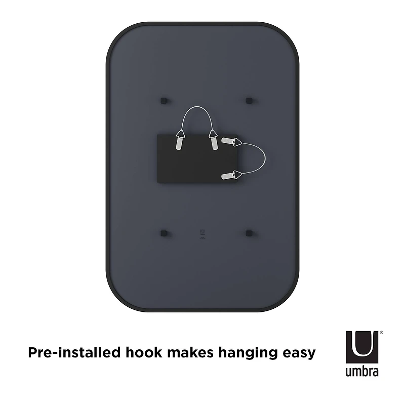 Umbra 36" Black Hub Rectangular Mirror