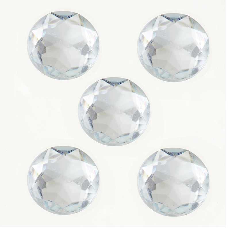 12 Packs: 5 ct. (60 total) Clear Jumbo Round Rhinestone Stickers by Recollections™