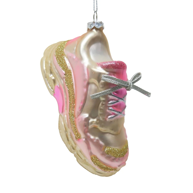 5.5" Pink & Gold Sport Shoe Glass Ornament by Ashland®