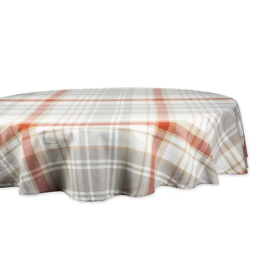 DII® 70" Round Plaid Thanksgiving Cozy Picnic Tablecloth