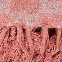 Hello Honey® Pink Geometric Throw Blanket with Braided Fringe