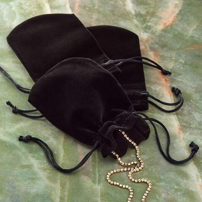 5.5" Black Velvet Jewelry Bag by Bead Landing™, 8ct.