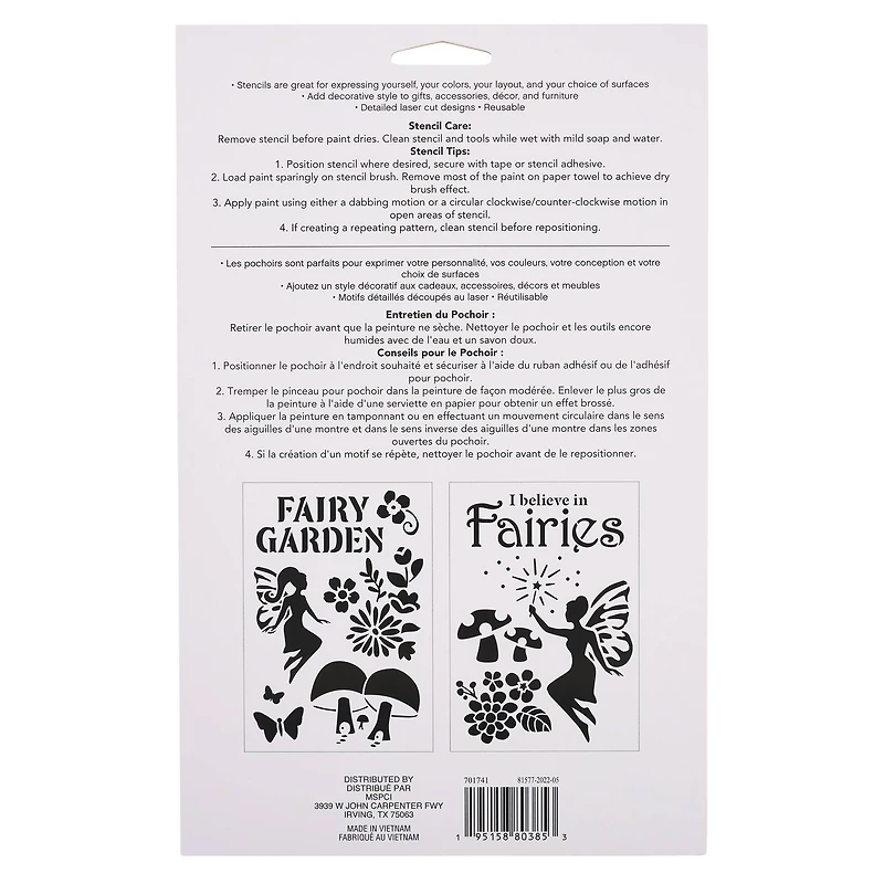 Fairy Garden Plastic Stencils, 7" x 10" by Craft Smart®