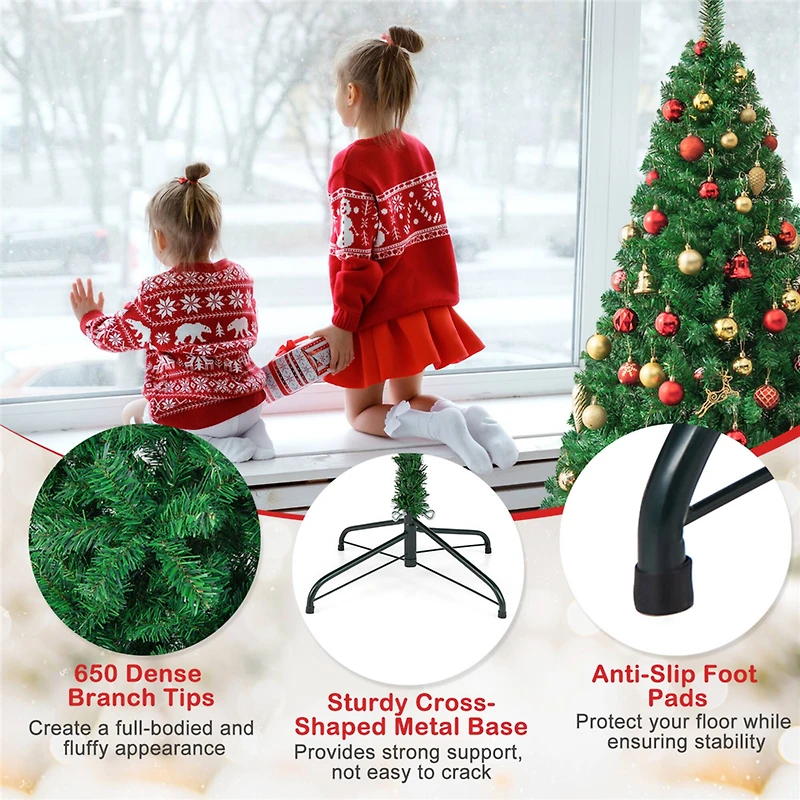 Costway 6ft. Unlit Green Artificial Christmas Tree