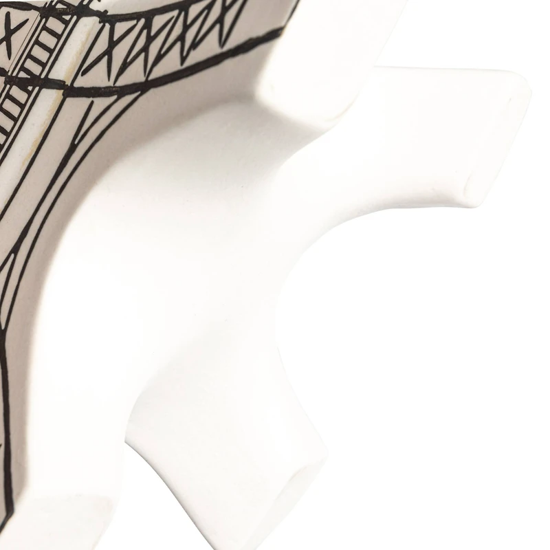 Hello Honey® 11.7" White & Black Decorative Stoneware Eiffel Tower Vase