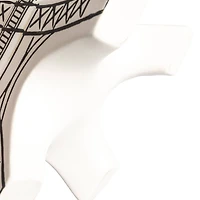 Hello Honey® 11.7" White & Black Decorative Stoneware Eiffel Tower Vase