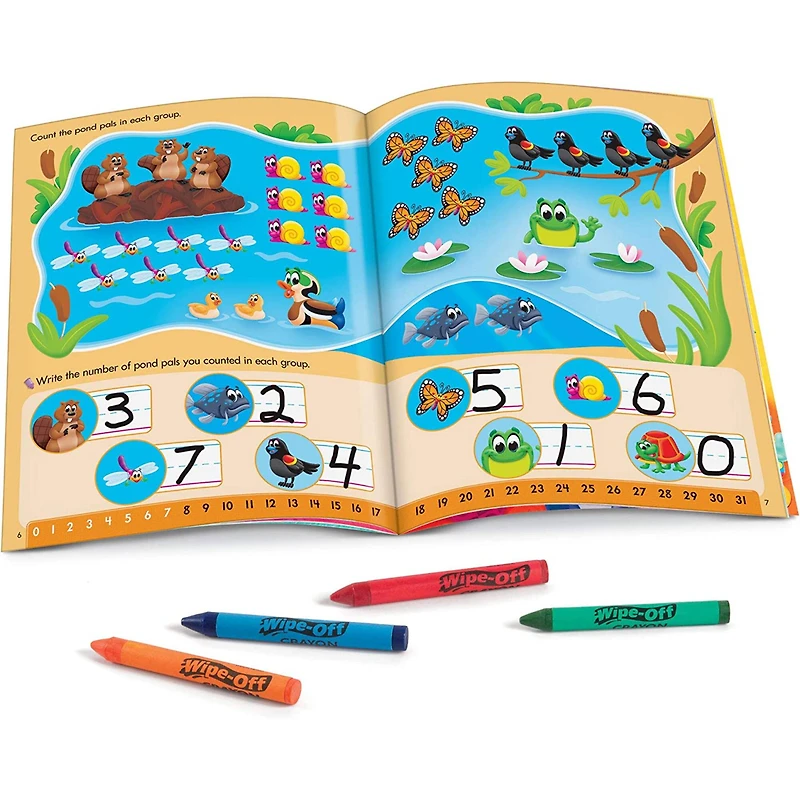Trend Enterprises® Counting & Mazes Reusable Books & Crayons Set