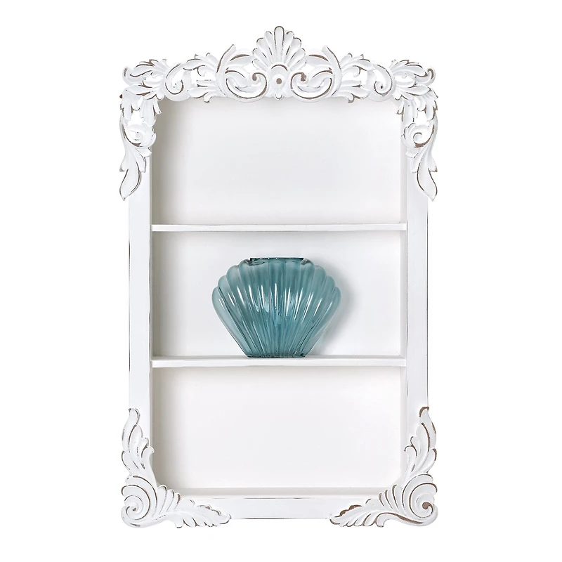 American Art Decor Balos Carved Wall Shelves - 18" x 28" x 6"