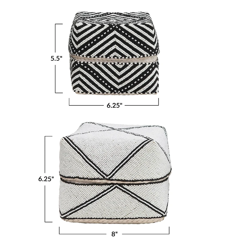 Hello Honey® Black & White Bamboo Containers with Lids Set, 2ct.