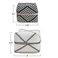 Hello Honey® Black & White Bamboo Containers with Lids Set, 2ct.