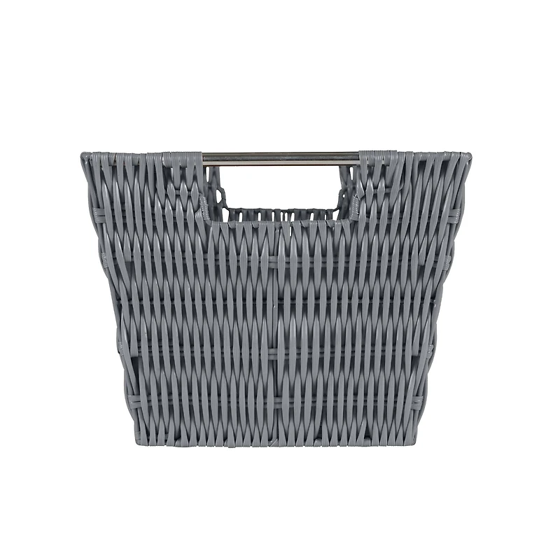 Simplify Medium Charcoal Rattan Storage Basket