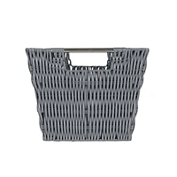 Simplify Medium Charcoal Rattan Storage Basket