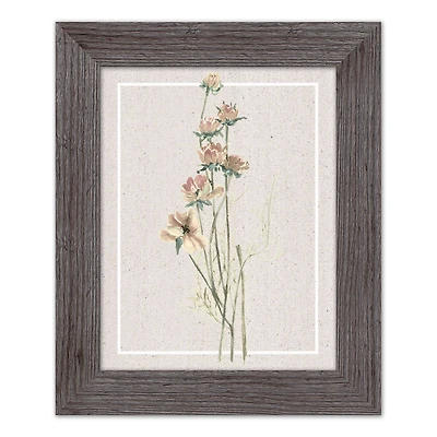 Framed Western Faded Linen Floral Print