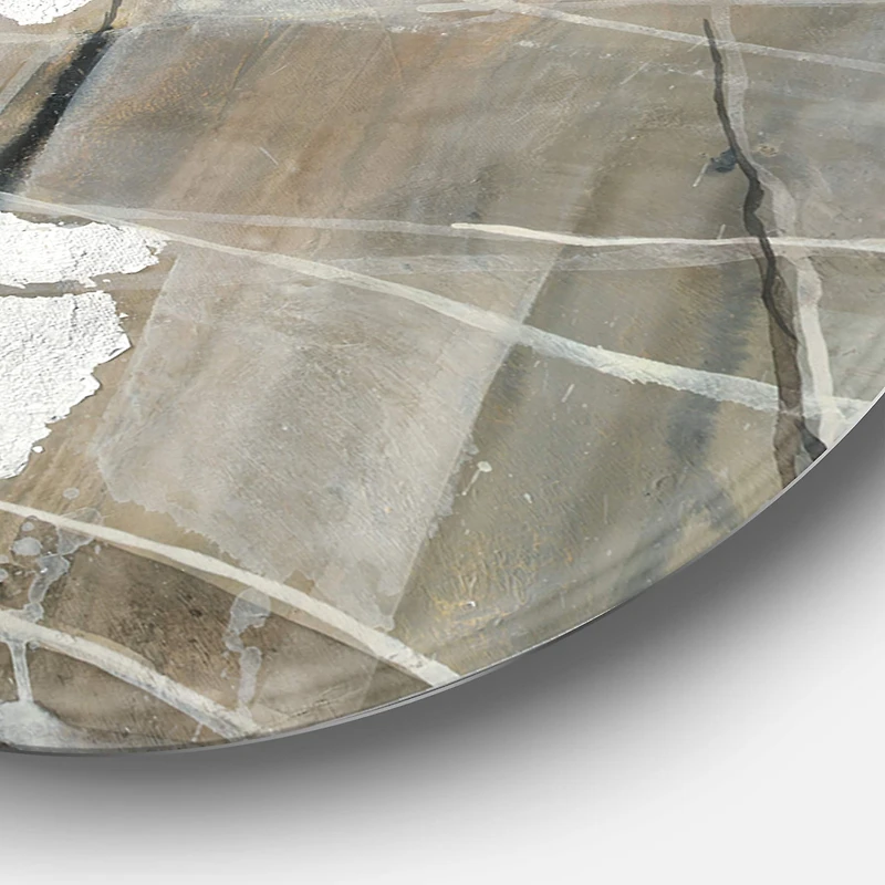 Designart - Grey Silver Geometric Composition