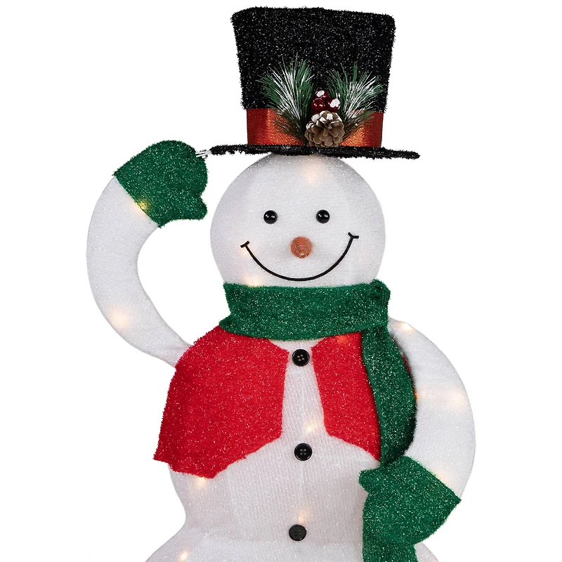 36" LED Animated Hat Tipping Snowman Christmas Figure