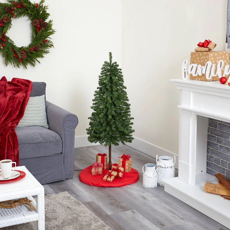 4ft. Pre-Lit Alpine Artificial Christmas Tree with Clear Lights