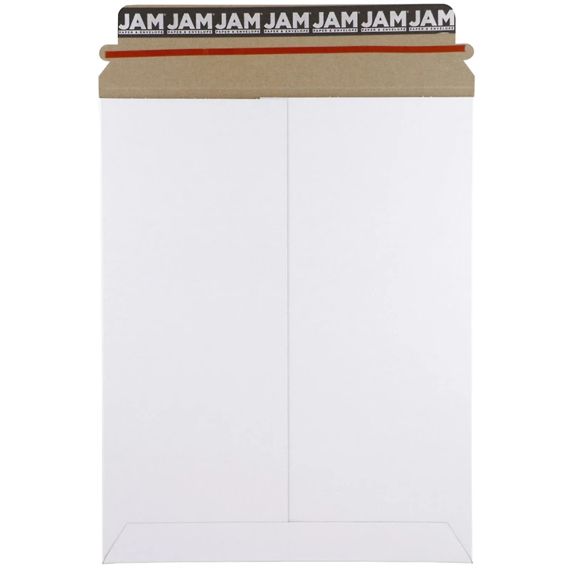 JAM Paper 9" x 11.5" White Flat Photo Mailer Peel & Seal Closure Envelopes, 6ct.