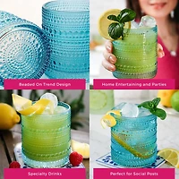 Kate Aspen® 10oz. Textured Beaded Aqua Glasses, 6ct.