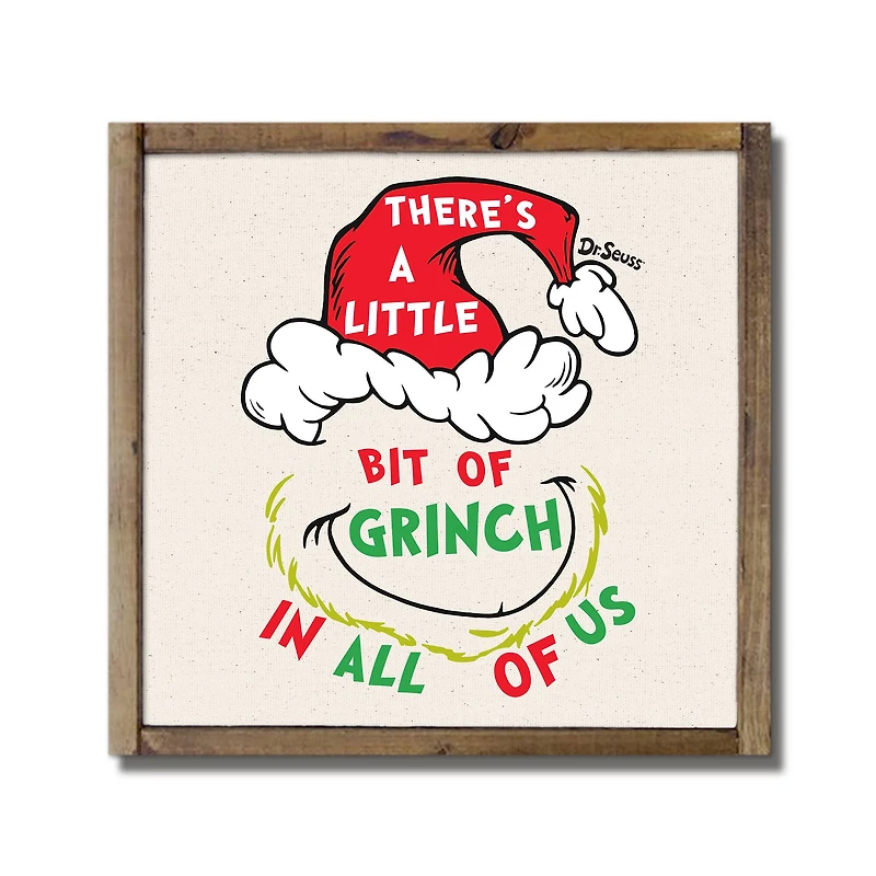 13.5" The Grinch There's a Little Bit in All of Us Framed Wood Plaque
