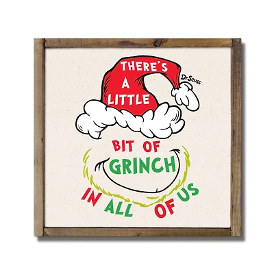 13.5" The Grinch There's a Little Bit in All of Us Framed Wood Plaque