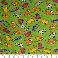 Feldman Green Cats Cotton Flannel
