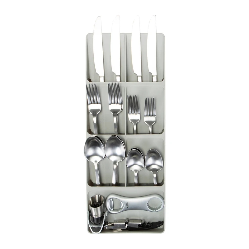 Kitchen Details Gray 7-Slot Drawer Cutlery Organizer