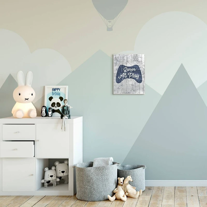 Stupell Industries Gamer at Play Quote Video Game Technology Boys Wood Wall Plaque